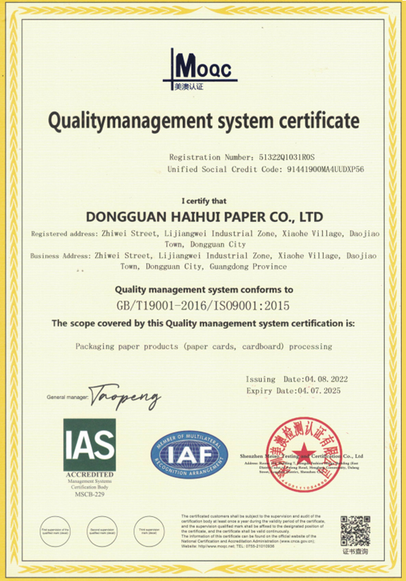 Qualitymanagement System Certi